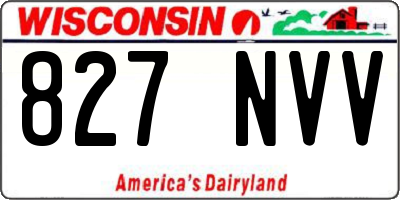 WI license plate 827NVV