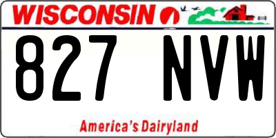 WI license plate 827NVW