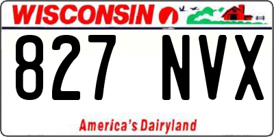 WI license plate 827NVX
