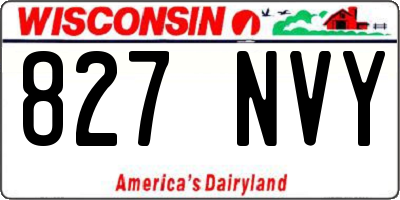 WI license plate 827NVY