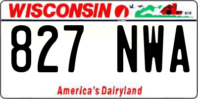 WI license plate 827NWA