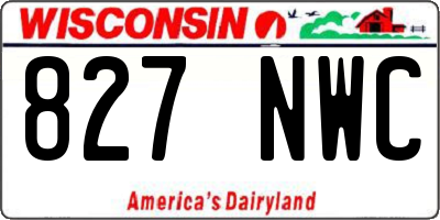 WI license plate 827NWC