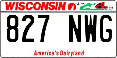WI license plate 827NWG