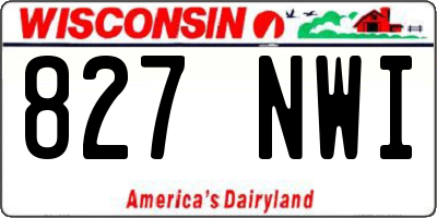 WI license plate 827NWI