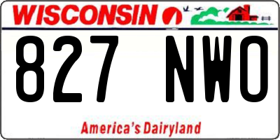 WI license plate 827NWO