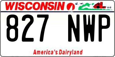 WI license plate 827NWP