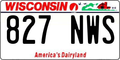 WI license plate 827NWS