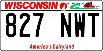 WI license plate 827NWT