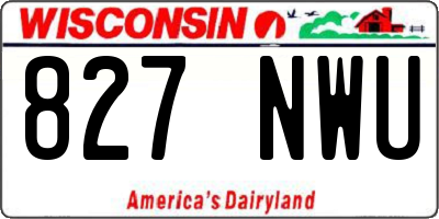 WI license plate 827NWU