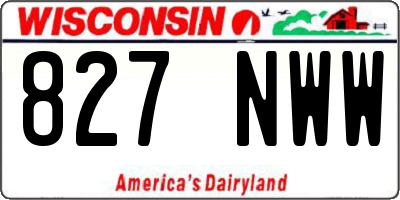 WI license plate 827NWW