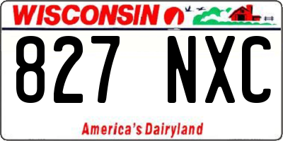 WI license plate 827NXC