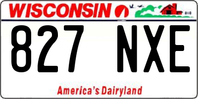 WI license plate 827NXE