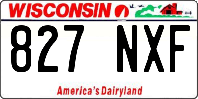 WI license plate 827NXF