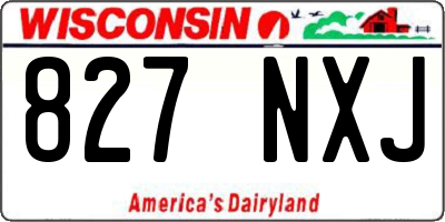 WI license plate 827NXJ