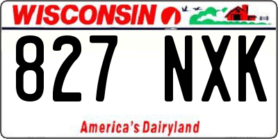 WI license plate 827NXK