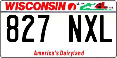 WI license plate 827NXL