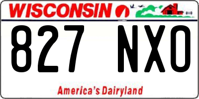WI license plate 827NXO