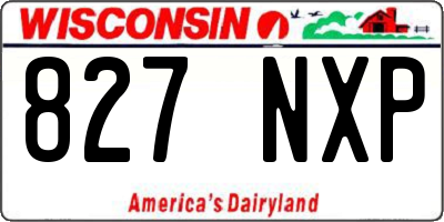 WI license plate 827NXP