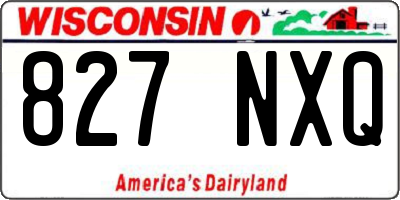 WI license plate 827NXQ