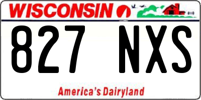 WI license plate 827NXS
