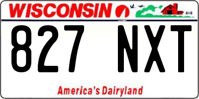 WI license plate 827NXT