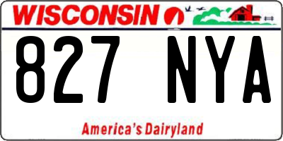 WI license plate 827NYA