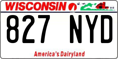 WI license plate 827NYD