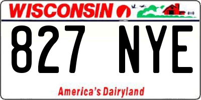 WI license plate 827NYE