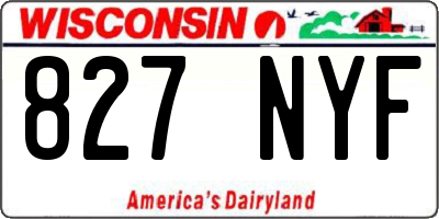WI license plate 827NYF