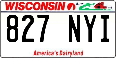 WI license plate 827NYI