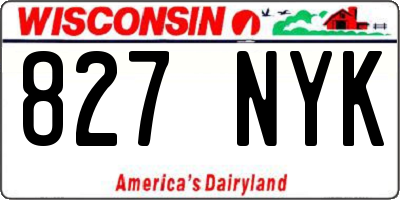 WI license plate 827NYK