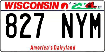 WI license plate 827NYM