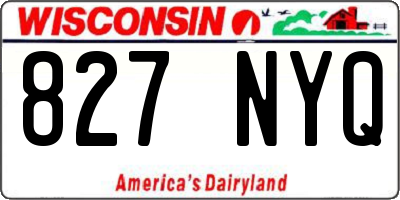 WI license plate 827NYQ