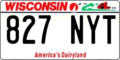 WI license plate 827NYT