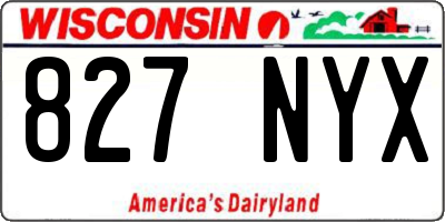 WI license plate 827NYX