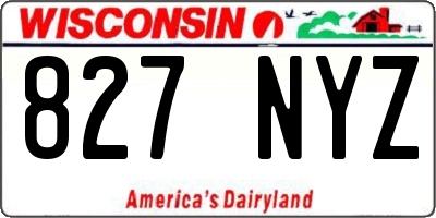WI license plate 827NYZ