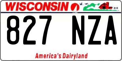 WI license plate 827NZA
