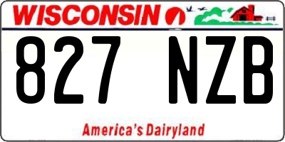 WI license plate 827NZB
