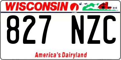 WI license plate 827NZC
