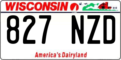 WI license plate 827NZD