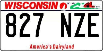 WI license plate 827NZE