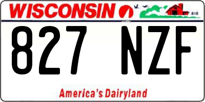 WI license plate 827NZF
