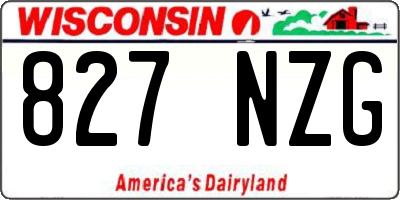 WI license plate 827NZG