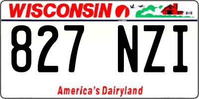 WI license plate 827NZI
