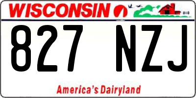 WI license plate 827NZJ