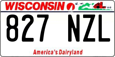 WI license plate 827NZL