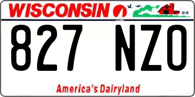 WI license plate 827NZO