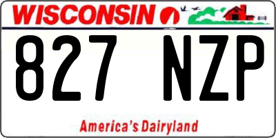 WI license plate 827NZP