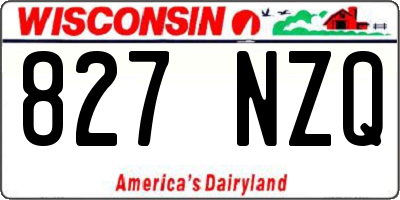 WI license plate 827NZQ