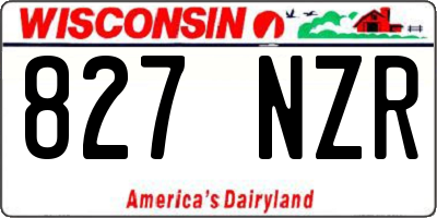 WI license plate 827NZR
